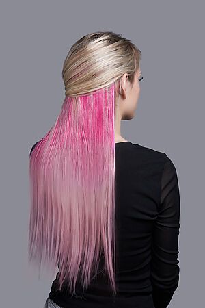Волосы-тресс "Кассиопея" КРАСНАЯ ЖАРА (Бледно розоватый, фуксия,) 296124 #736807