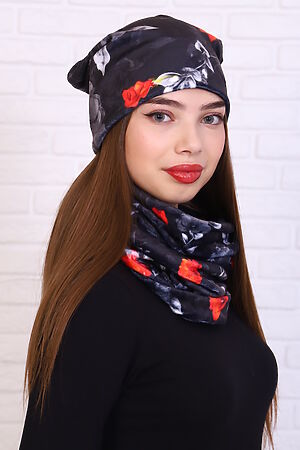Комплект шапка и шарф-снуд 36129 НАТАЛИ (Черный (ед.)) 22866 #740076