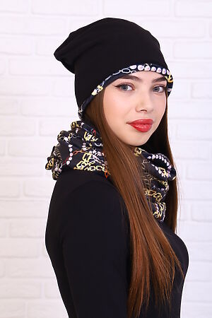 Комплект шапка и шарф-снуд 36120 НАТАЛИ (Черный (ед.)) 22851 #740085