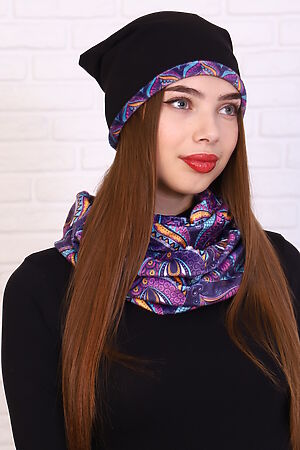 Комплект шапка и шарф-снуд 36118 НАТАЛИ (Фиолетовый (ед.)) 22849 #740087