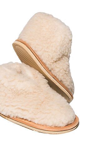 Обувь домашняя Бабуши из овечьего меха на трикотажной основе НАТАЛИ (Бежевый) 23617 #745711