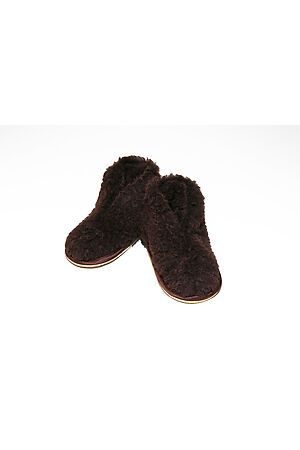 Обувь домашняя Бабуши из овечьего меха на трикотажной основе НАТАЛИ (Коричневый) 23617 #745713