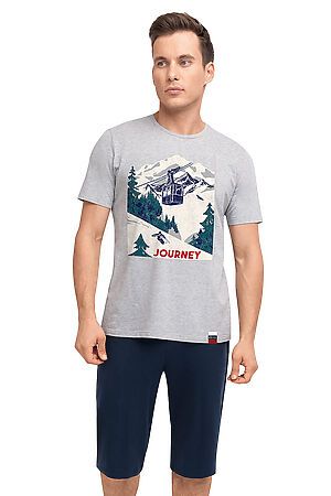 Костюм (футболка+шорты) CLEVER (Т.синий/меланж серый) MHP520122/1 #752484