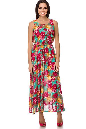 Платье FIFTYPATES (Бирюзовый/Цветы) 100-018-4 #75423