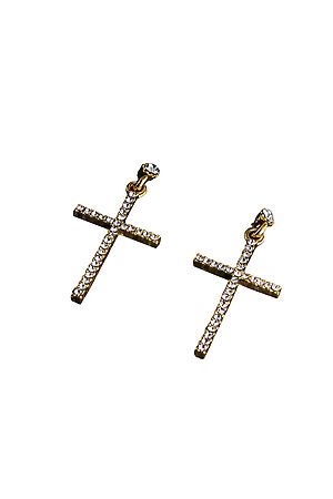Серьги кресты Тротуары Лондона с камнями Nothing But Love (Желтый) 102654 #755259