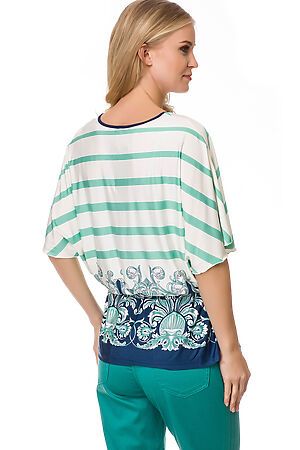 Блуза FIFTYPATES (Бирюзовый Цветы) 4-001М2 #75892