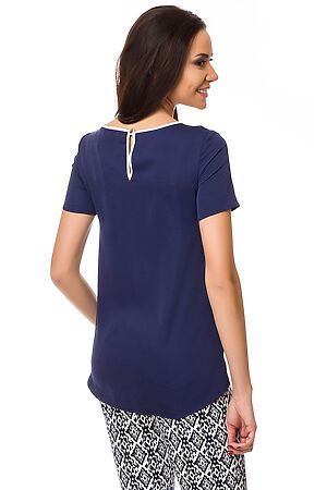 Блуза REMIX (Темно-синий с бежевым) 6445 #76220