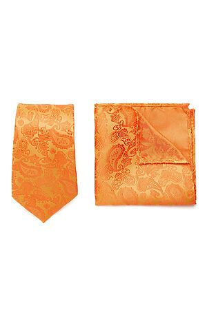 Набор из 2 аксессуаров: галстук платок "Мужские страсти" SIGNATURE (Абрикосовый, оранжевый,) 299489 #762221