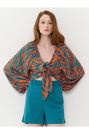 Блуза VAY (Оранжевый/Зеленый кетцаль) 7221-30037-СБ02 #769700