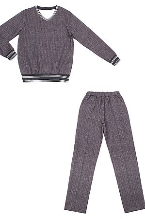 Костюм (пуловер+брюки) АПРЕЛЬ (Твид сине-серый) #770243