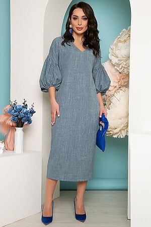 Платье LADY TAIGA (Голубой лен) П3580 #772331