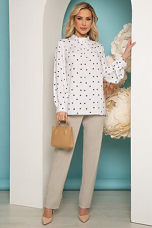 Блуза LADY TAIGA (Молочный, принт: абстракция) Б3651 #775205