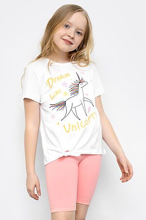 Комплект (футболка, шорты) MARK FORMELLE (Белый +розовый +печать) 22/18479П-5 #776167