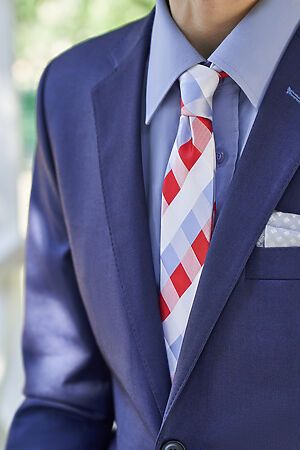 Галстук классический галстук мужской галстук в клетку в деловом стиле... SIGNATURE (Белый, лавандовый, красный,) 300192 #783028
