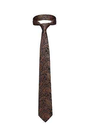 Галстук классический галстук мужской фактурный с принтом в деловом стиле "Элита" SIGNATURE (Черный, персиковый,) 300161 #783936