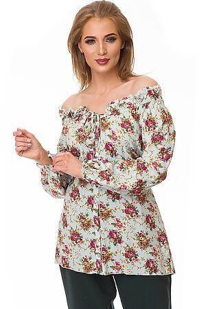 Блуза FIFTYPATES (Ментоловый/цветы) 4-086 #78614