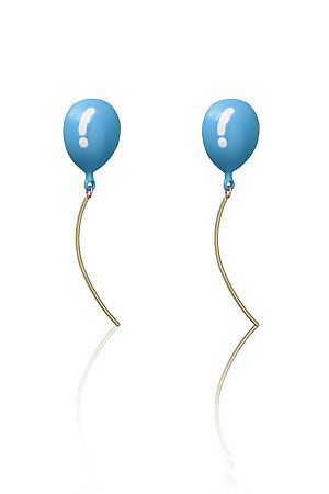 Серьги-пусеты в виде воздушных шаров длинные серьги с подвесками "Воздушный шар" КРАСНАЯ ЖАРА (Золотистый, голубой,) 303683 #787215