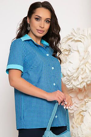 Рубашка LADY TAIGA (Голубая клетка) Б3858 #788312
