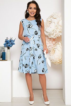 Платье LADY TAIGA (Цветы на голубом) П3929 #789162