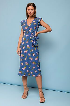 Блуза 1001 DRESS, синий (цветной принт) 0102557BL #789357 купить с доставкой в интернет-магазине OptMoyo.ru