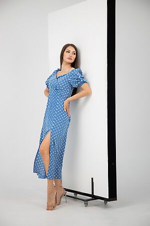 Платье В-41 НАТАЛИ (Серо-синий горох) 29695 #790344