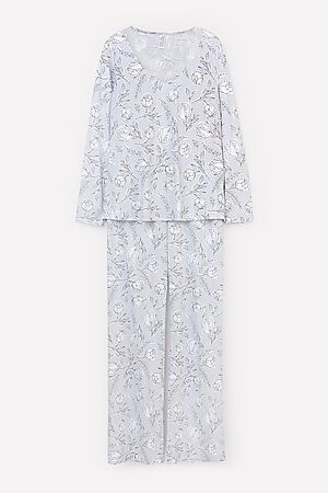 Пижама CROCKID SALE (Светло-серый, нежные цветы) #794093