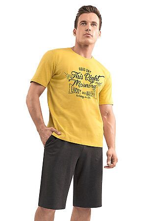 Костюм (футболка+шорты) CLEVER (Жёлтый/меланж т.серый) MHP521422/1 #797855