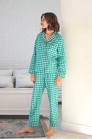 Пижама INDEFINI (Бело-зеленый) 572000-9-2135TCC #799047