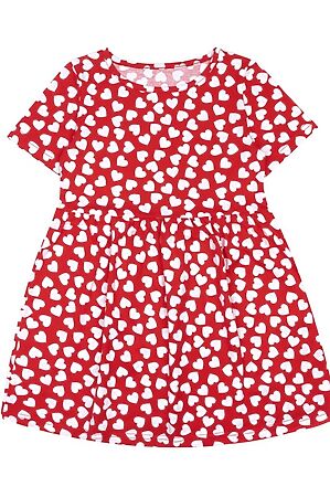 Платье АПРЕЛЬ (Белые сердечки на красном) #801357