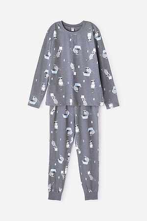 Пижама CROCKID SALE (Серый меланж, енот-полоскун) #803067