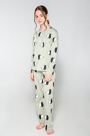 Пижама CROCKID SALE (Темно-оливковый,собачки) #807092