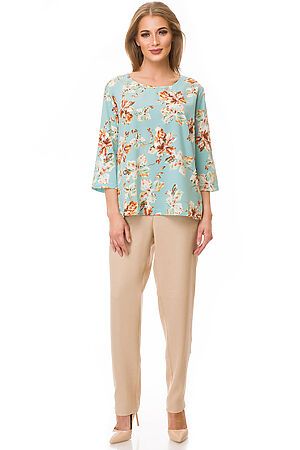 Блузка FIFTYPATES (Ментоловый/цветы) 4-123 #80801