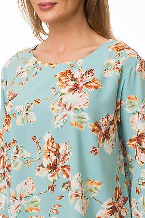Блузка FIFTYPATES (Ментоловый/цветы) 4-123 #80801