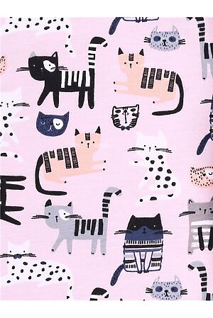 Лонгслив  АПРЕЛЬ (Полосатые коты на розовом) #812011