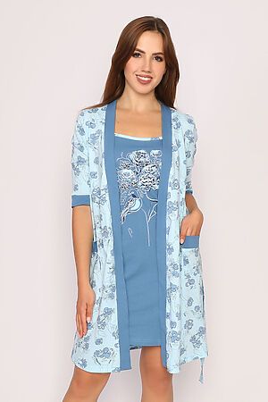 Комплект "Кострома" (халат + сорочка) MARGO (Голубой) #813620