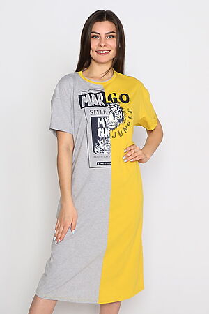 Платье MARGO (Серый меланж/Горчица) Платье "Go" #814160