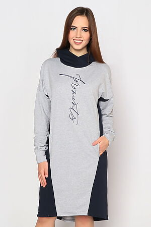 Платье MARGO (Серый меланж/Темно-синий) Платье "Граффити" #814220