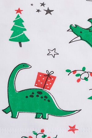 Пижама CROCKID (Новогодние динозавры на белом) #815643