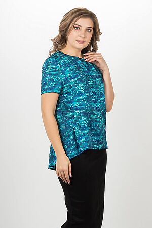 Блуза BRASLAVA (Синий зелёный с рисунком) 4236-2 #816313
