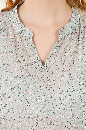 Блуза BRASLAVA (Светло-зелёный розовый цветы) 4244-2 #816369