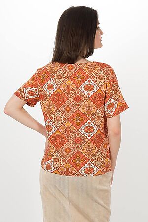 Блуза BRASLAVA (Оранжевый молочный с рисунком) 4249-2 #816513