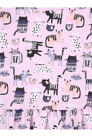 Платье АПРЕЛЬ (Полосатые коты на розовом) #821362
