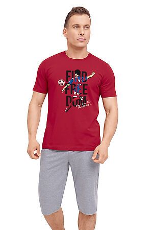 Костюм (футболка+шорты) CLEVER (Красный/меланж серый) MHP420612/1 #826048