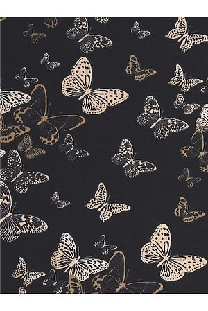 Платье АПРЕЛЬ (Бежевые бабочки на черном) #830632