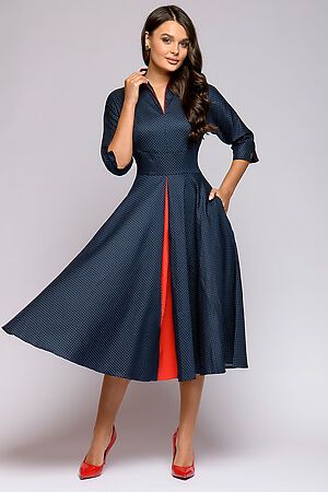 Платье 1001 DRESS (Темно-синий (принт) / Красный) 0100966DP #833244