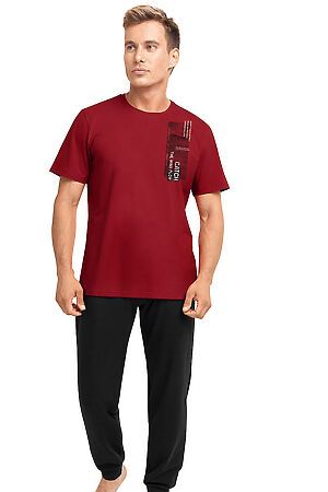 Костюм (футболка+брюки) CLEVER (Бордовый/т.синий) MHP421322/2 #833341