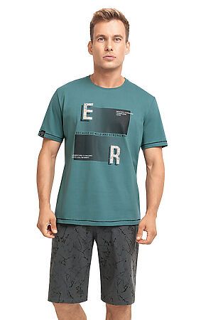Костюм (футболка+шорты) CLEVER (Т.бирюзовый/т.серый) MHP421712/1 #833344