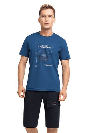Костюм (футболка+шорты) CLEVER (Джинсовый/т.синий) MHP421312/1 #833345