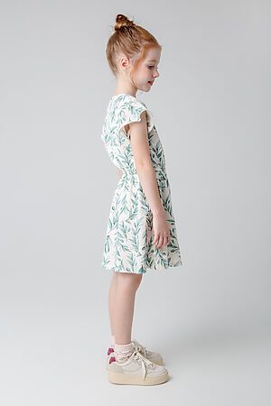 Платье CROCKID SALE (Сливки, зеленые веточки к363) #838009