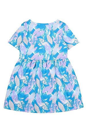 Платье АПРЕЛЬ (Отпечатки листьев на голубом) #838058